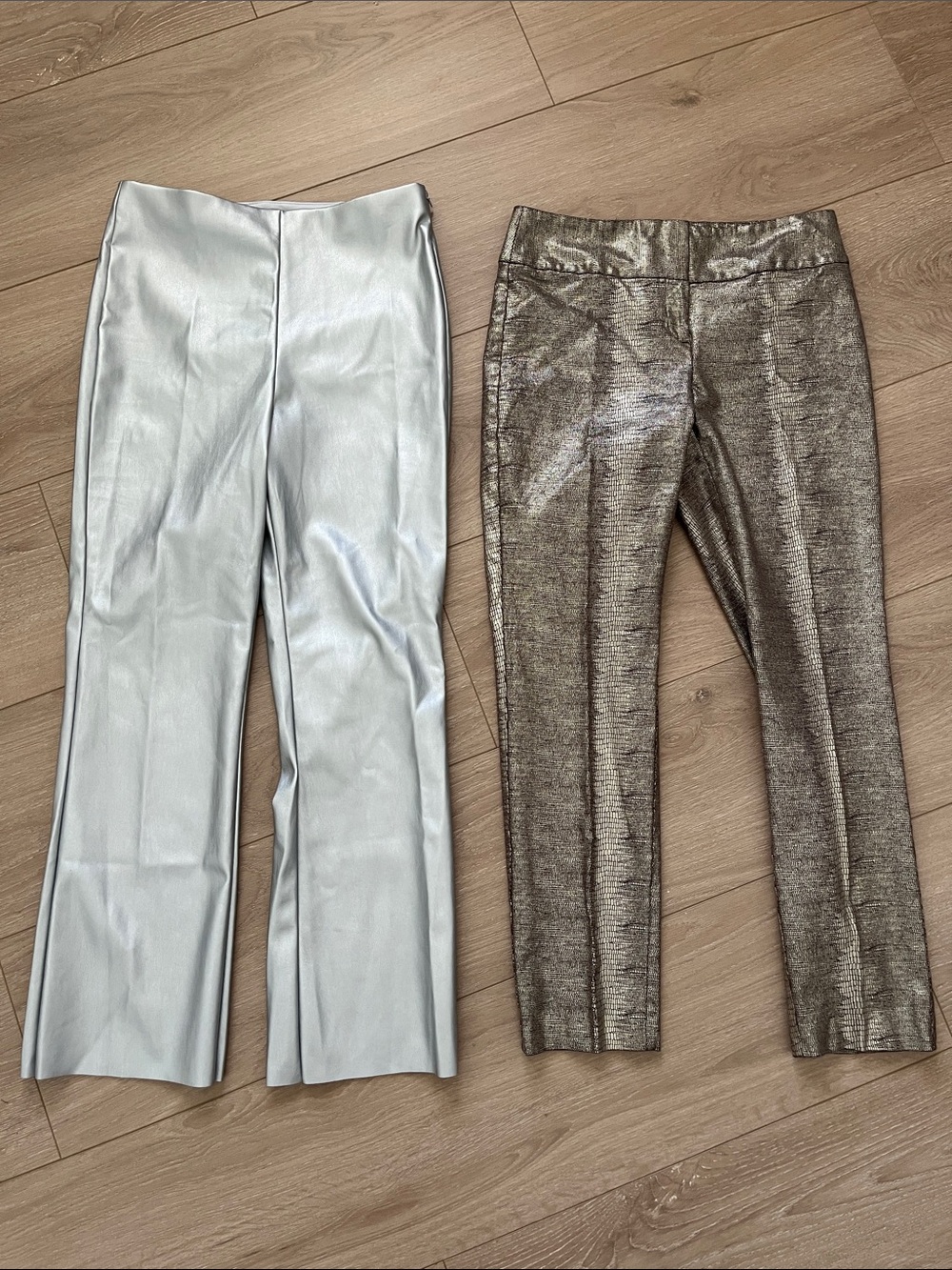 Vince Camuto Alfani Metallic Silver and Bronze Cropped Pants Duo Size 6